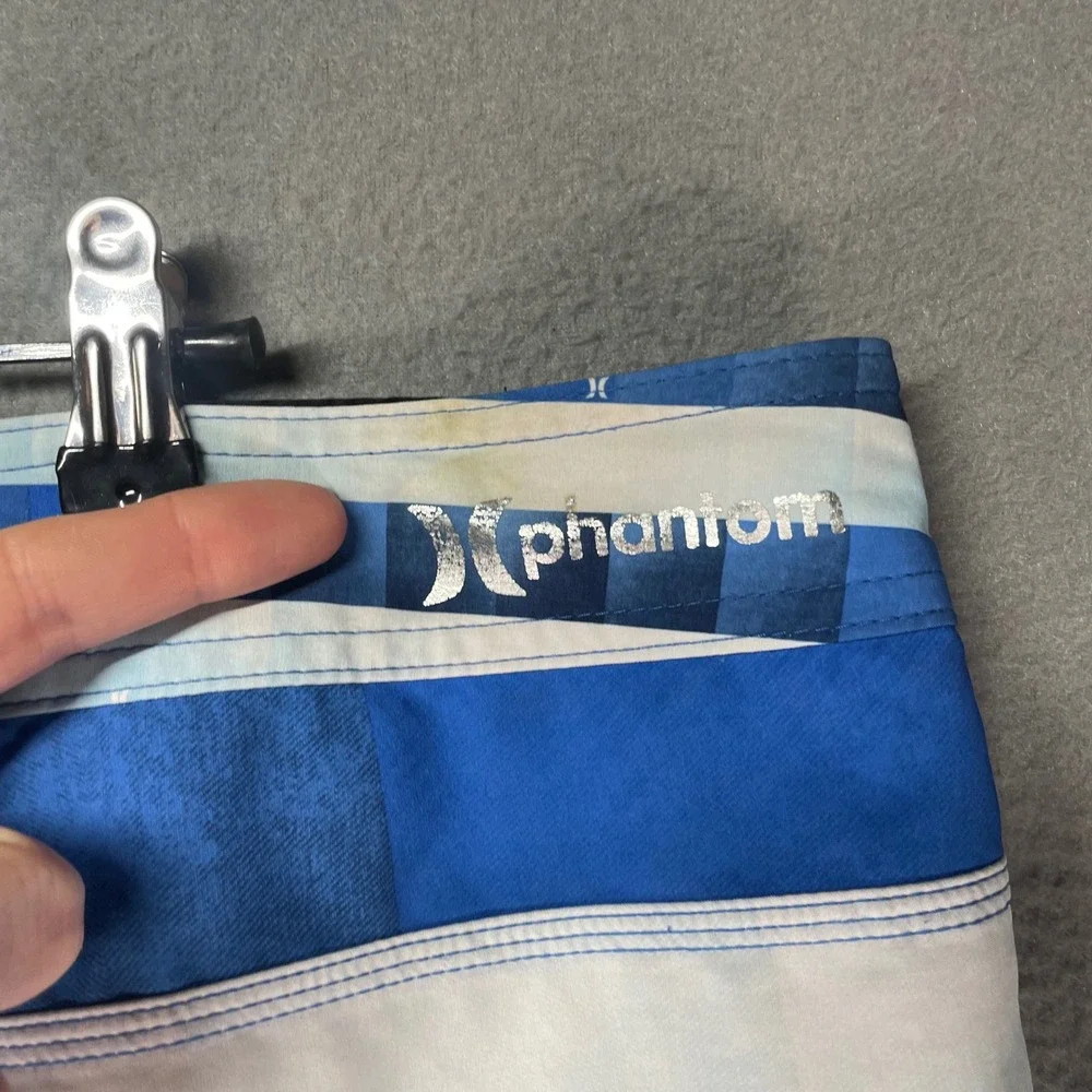 Hurley Phantom Board Shorts Mens‎ 38 Blue Stripe Stretch Surf Swim